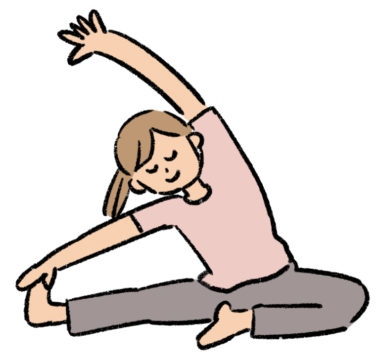 ストレッチする女性のイラスト - ONWAイラスト