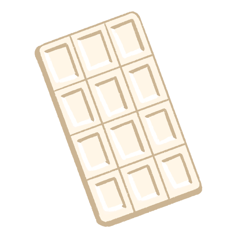 板のホワイトチョコレートのイラスト