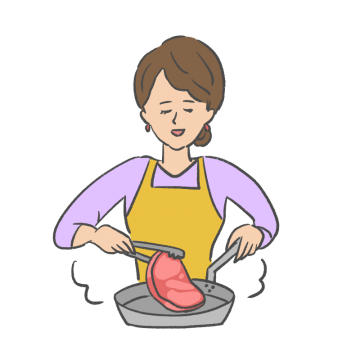 料理研究家の女性のイラスト