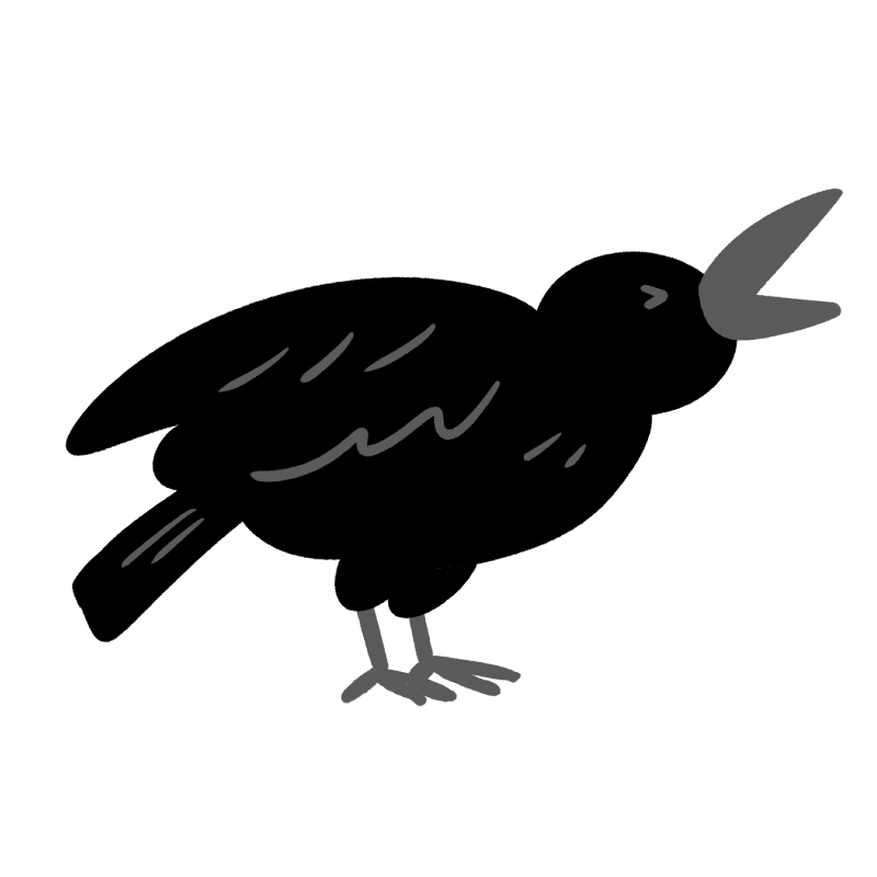 鳴いているカラスのイラスト Onwaイラスト