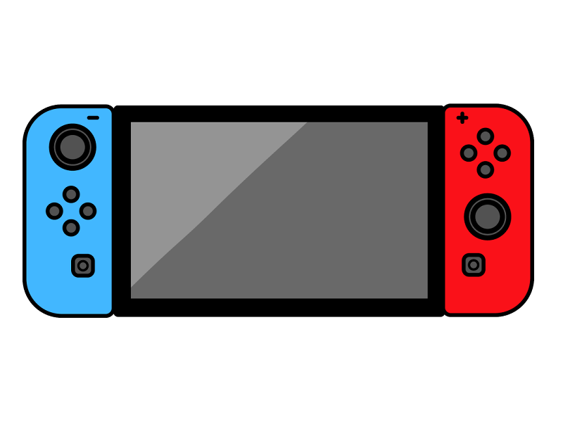 ゲーム機(ブルーとレッド)のイラスト