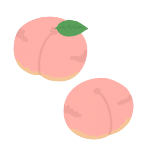 2つの桃のイラスト
