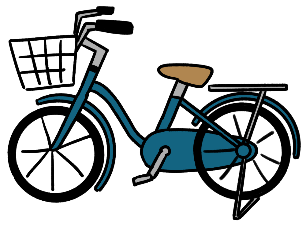 青色のフレームの自転車のイラスト Onwaイラスト