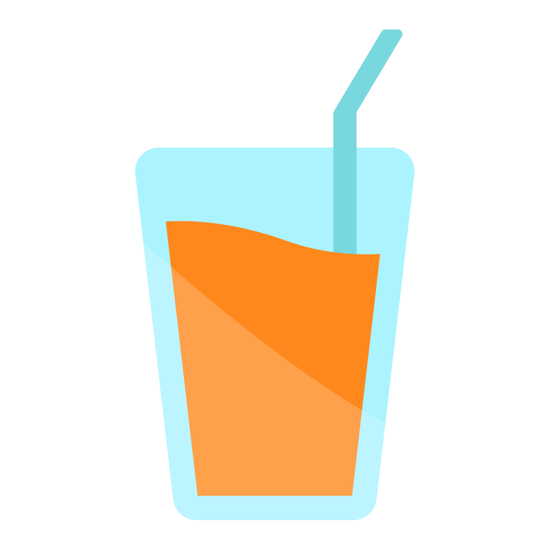 グラスに入ったオレンジジュースのイラスト