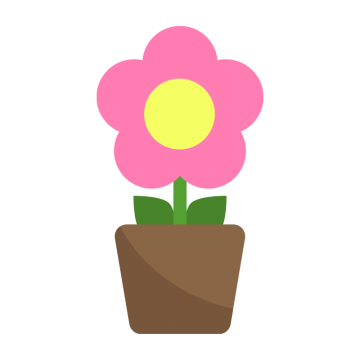 ピンク色の花の苗のイラスト