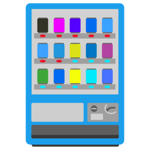 青い自動販売機のイラスト