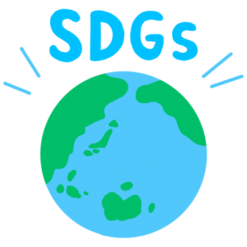 SDGsの文字と地球のイラスト