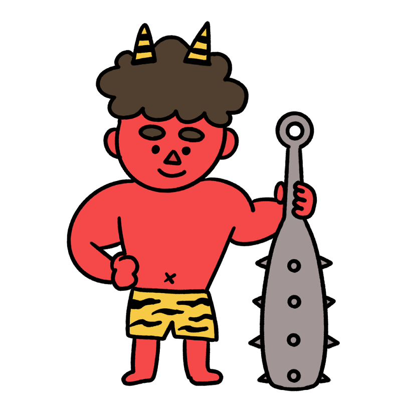 かなぼうを持った赤鬼のイラスト - ONWAイラスト