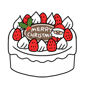 クリスマスケーキ(ホール)のイラスト