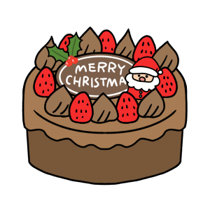 クリスマスチョコレートケーキ(ホール)のイラスト