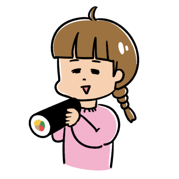 恵方巻きを食べる女の子のイラスト