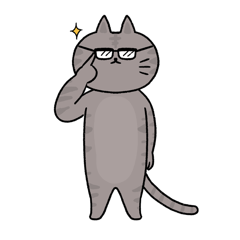 メガネをかけたキジトラのネコのイラスト Onwaイラスト メガネをかけたキジトラのネコのイラスト Onwaイラスト