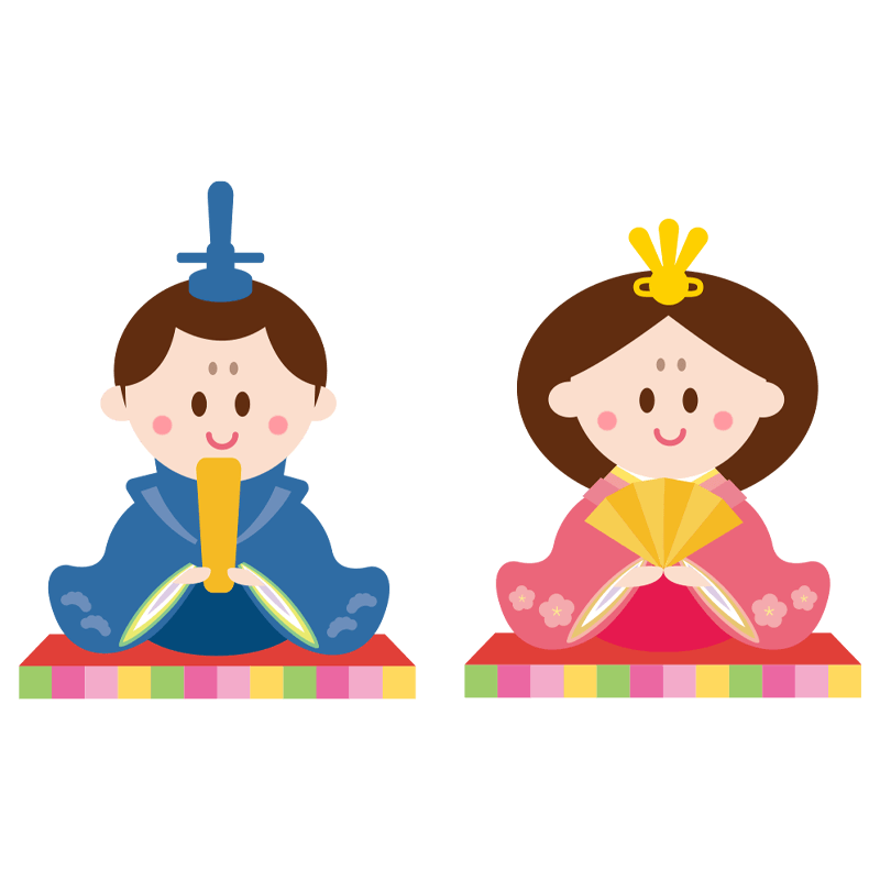 ひな祭りの男雛と女雛のイラスト - ONWAイラスト