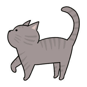 横向きのキジトラのネコのイラスト