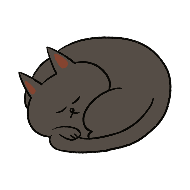 寝てる黒いネコのイラスト - ONWAイラスト