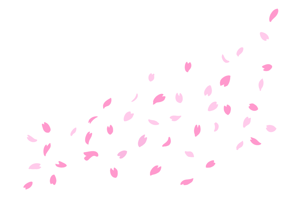 手描き風の桜吹雪のイラスト 無料フリー素材