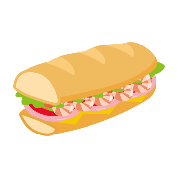 エビのサンドイッチのイラスト