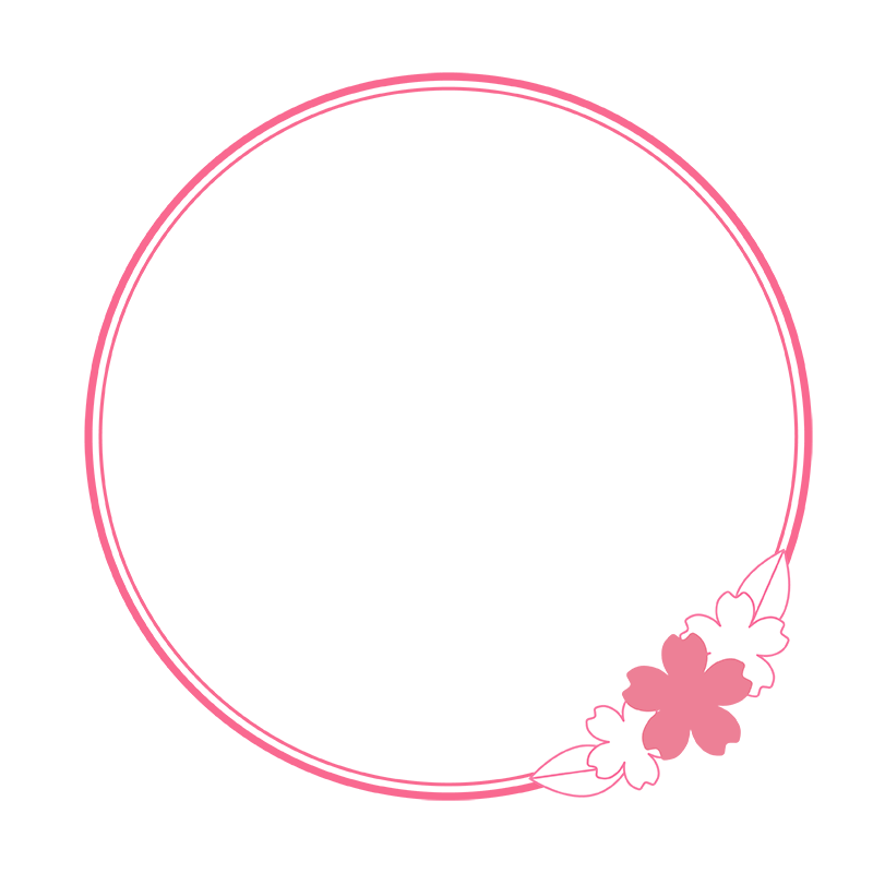 正方形の桜のフレームのイラスト