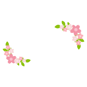 角に桜のフレームイラスト01