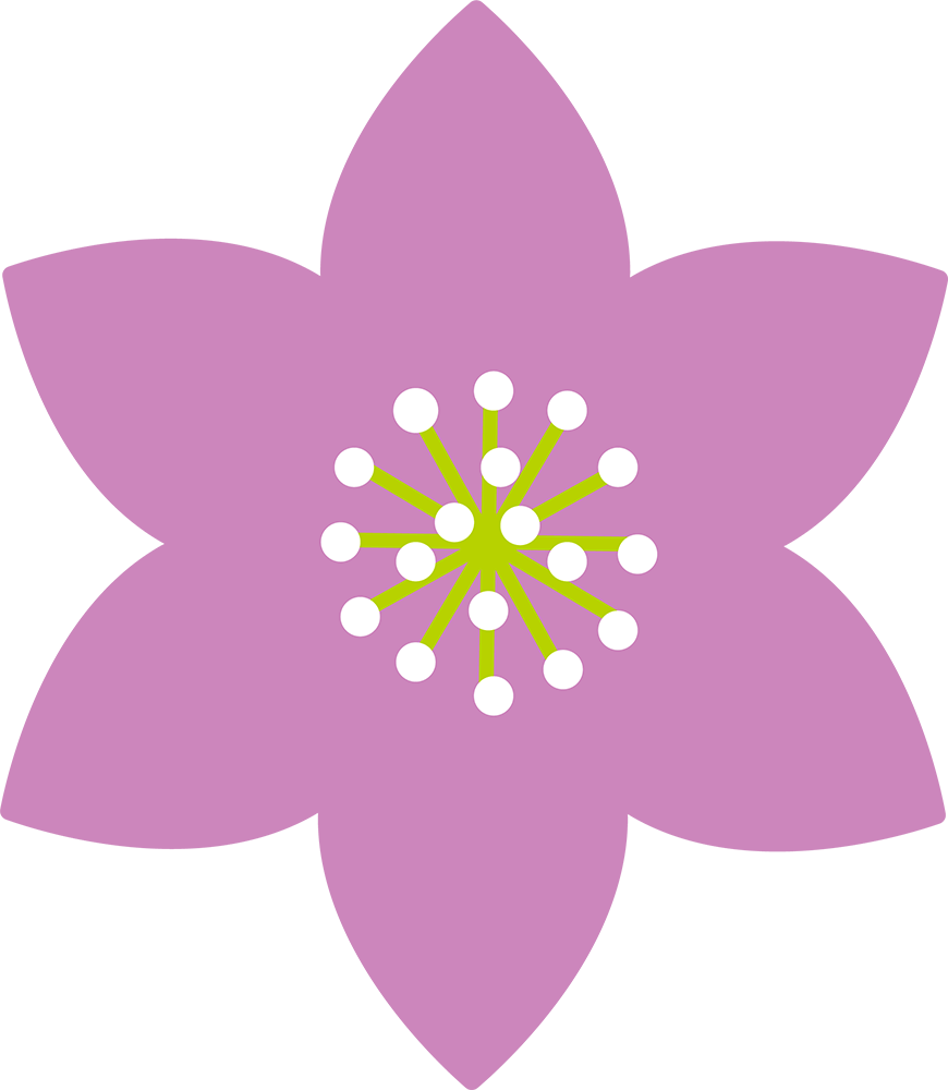 紫色の春の小花のイラスト