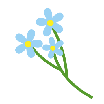 春の水色の小花のイラスト
