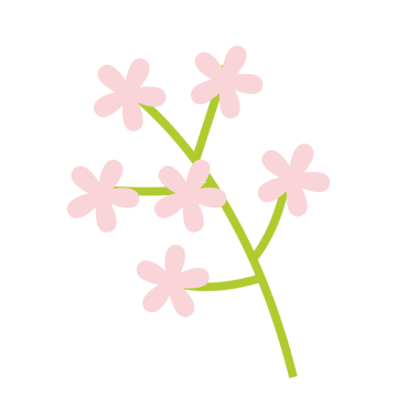 春のピンク色の小花のイラスト