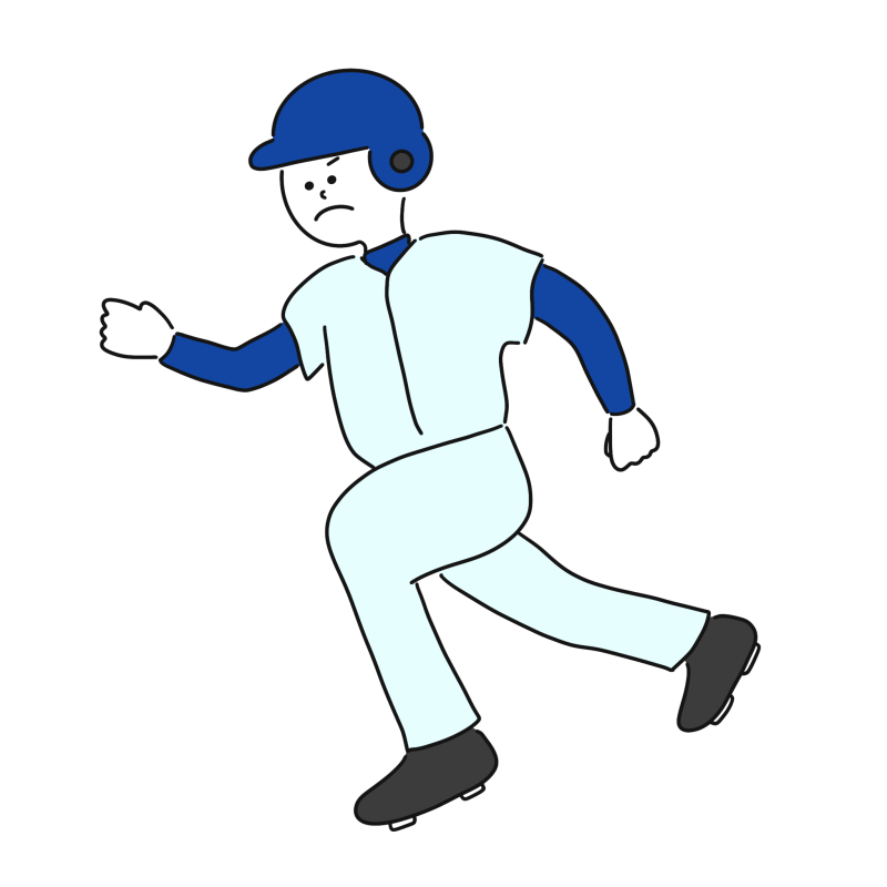 野球のランナーのイラスト