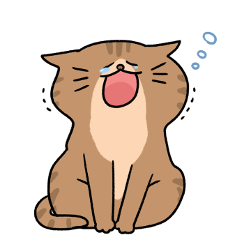 あくびするネコのイラスト