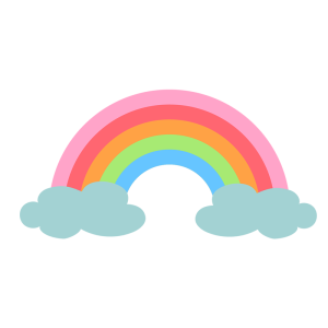 雲のかかった虹のイラスト