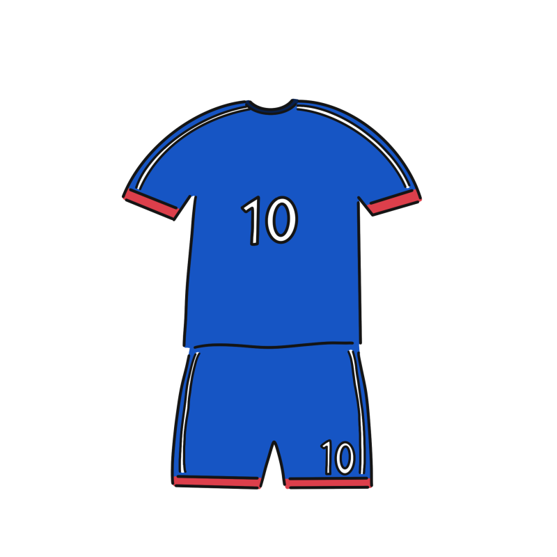 サッカーユニフォームのイラスト