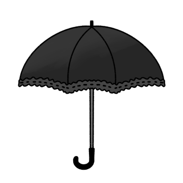 黒い日傘のイラスト