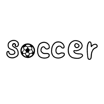 「soccer」の文字のイラスト