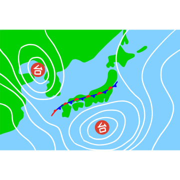 秋雨前線のイラスト