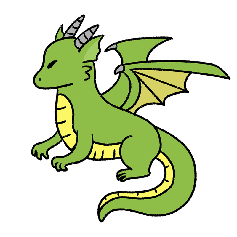 緑のドラゴンのイラスト - ONWAイラスト
