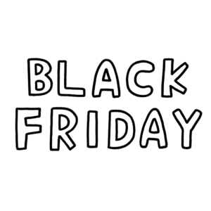 「BLACK FRIDAY」の文字のイラスト