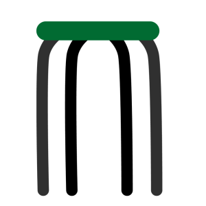 緑の丸椅子のイラスト