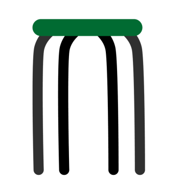 緑の丸椅子のイラスト