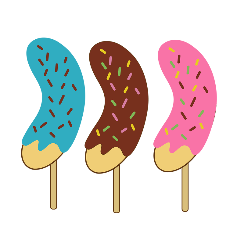 3色チョコバナナのイラスト - ONWAイラスト 3色チョコバナナのイラスト - ONWAイラスト