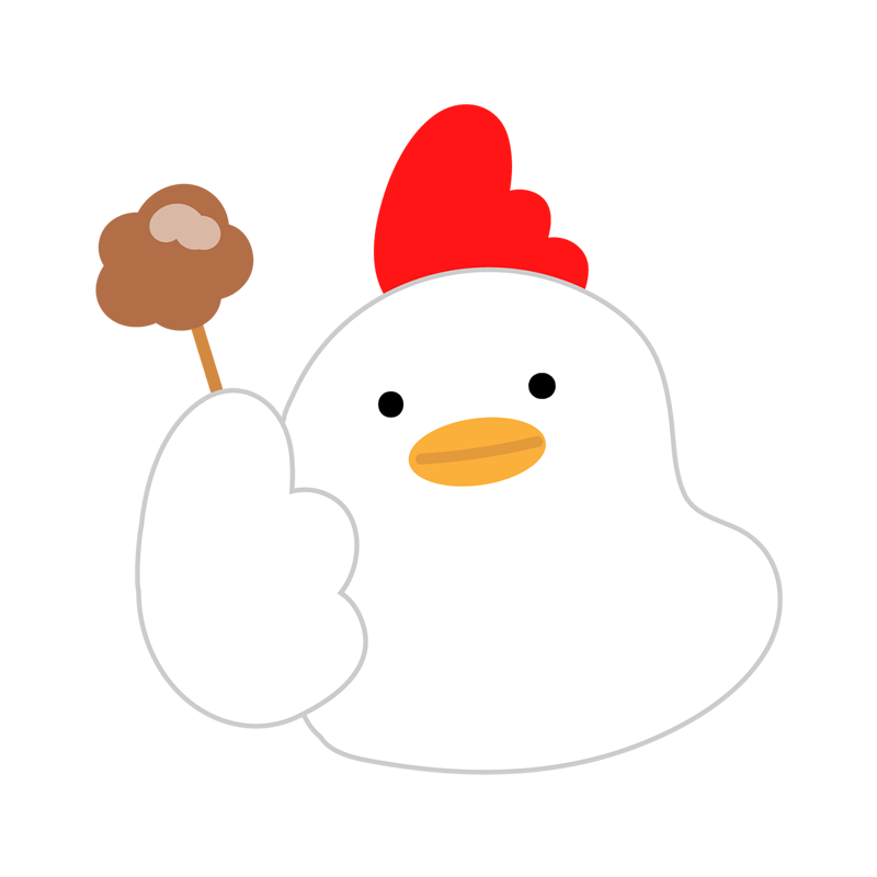 から揚げを持つニワトリのイラスト - ONWAイラスト