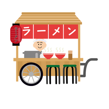 ラーメンの屋台のイラスト