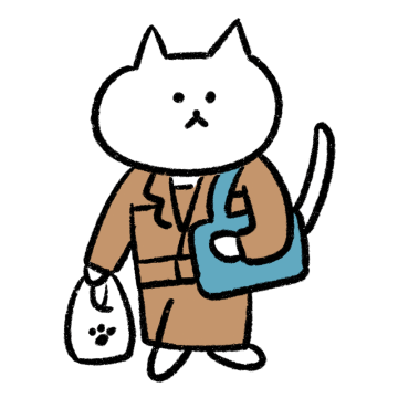 トレンチコートを着た猫のイラスト