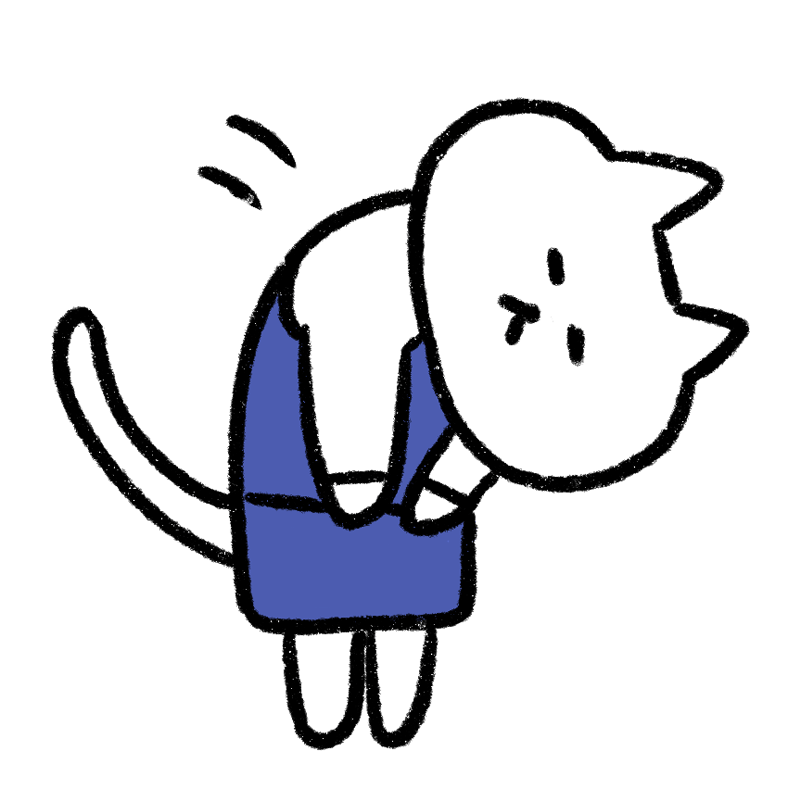 深々と頭を下げるOL猫のイラスト - ONWAイラスト