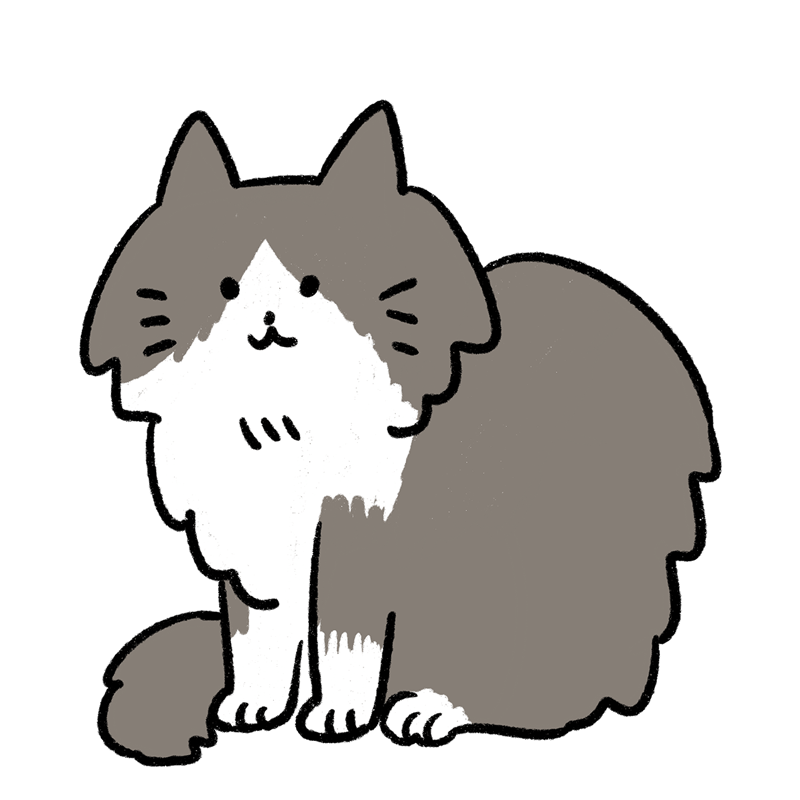 長毛種のネコのイラスト - ONWAイラスト