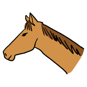馬の横顔のイラスト
