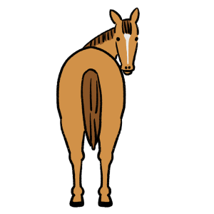 馬の後ろ姿のイラスト