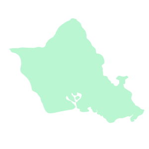 オアフ島の地図のイラスト