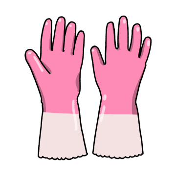ピンクのゴム手袋のイラスト