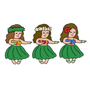 ハワイのフラダンスのイラスト