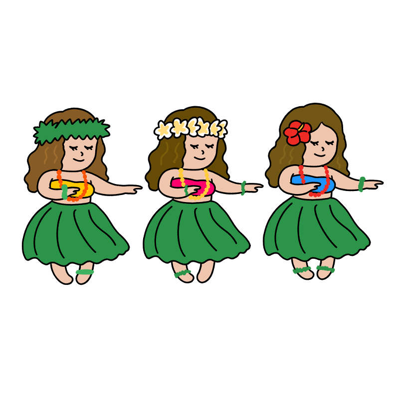 ハワイのフラダンスのイラスト - ONWAイラスト