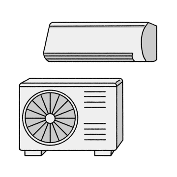 エアコンと室外機のイラスト